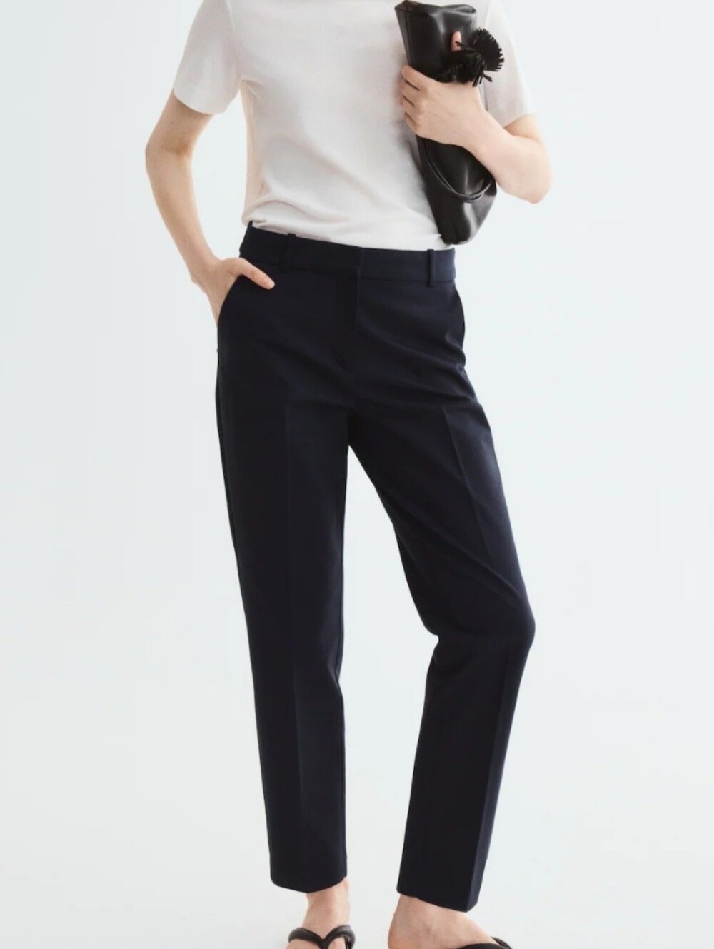 H&M Black Tailored Straight-Leg Dress Pants - Women's
